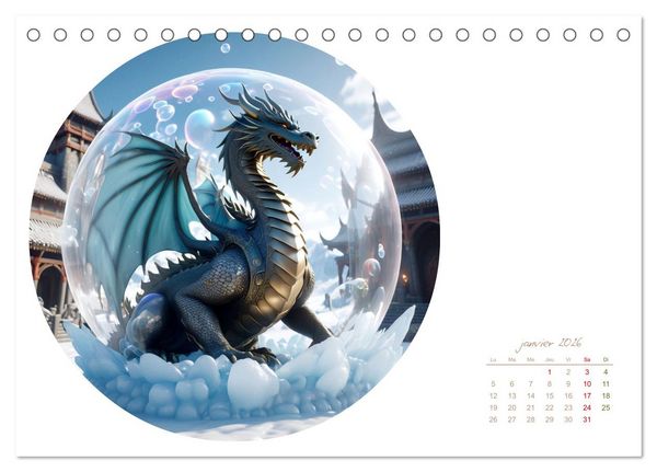 Produktbild: La col&egrave;re des dragons (Calendrier de bureau 2026 DIN A5 vertical), CALVENDO calendrier mensuel