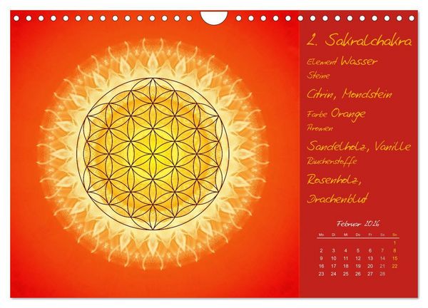 Produktbild: Kleine Chakrenlehre (Wandkalender 2026 DIN A4 quer), CALVENDO Monatskalender