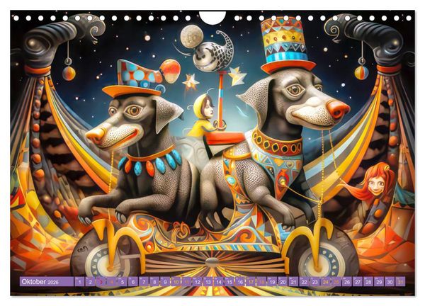 Produktbild: Zirkusfantasien - Bezaubernd fremdartig (Wandkalender 2026 DIN A4 quer), CALVENDO Monatskalender