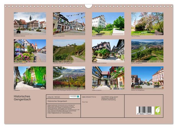 Produktbild: Historisches Gengenbach (Wandkalender 2026 DIN A3 quer), CALVENDO Monatskalender