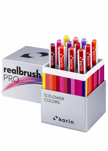 Produktbild: KARIN Marker Realbrush PRO Flower Colors, 12er Pinsel Set