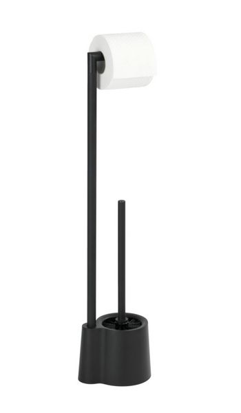 Produktbild: Stand WC-Garnitur Mod. Avola Schwarz matt, aus rostfreiem Edelstahl