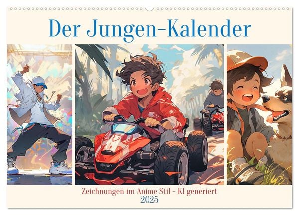 'Der Jungen-Kalender (Wandkalender 2025 DIN A2 quer), CALVENDO Monatskalender' - 'Wandkalender'
