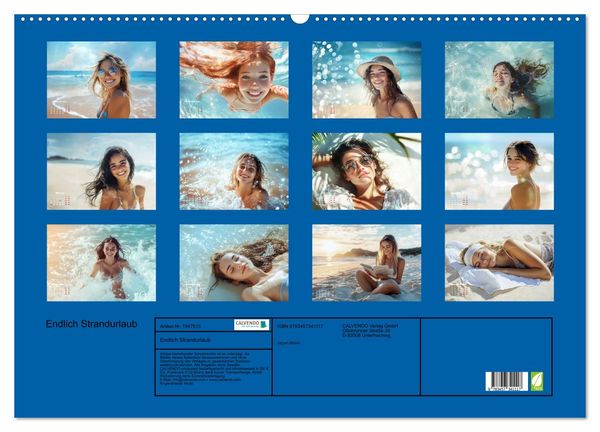Produktbild: Endlich Strandurlaub (Wandkalender 2026 DIN A2 quer), CALVENDO Monatskalender