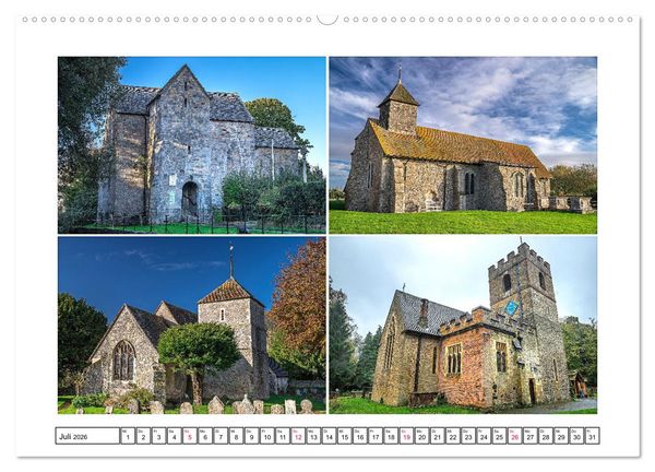 Produktbild: Trutzig und Wehrhaft - Englands Kirchen (Wandkalender 2026 DIN A2 quer), CALVENDO Monatskalender