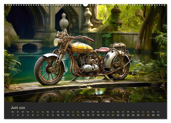 Produktbild: Steampunk Motorr&auml;der (Wandkalender 2026 DIN A2 quer), CALVENDO Monatskalender