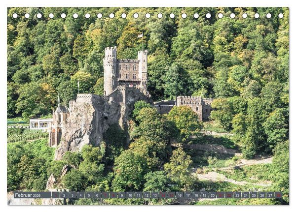 Produktbild: Burgen der Rheinromantik (Tischkalender 2026 DIN A5 quer), CALVENDO Monatskalender