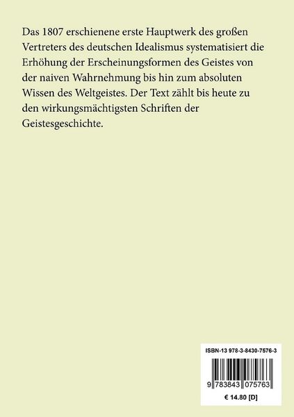 Produktbild: Ph&auml;nomenologie des Geistes