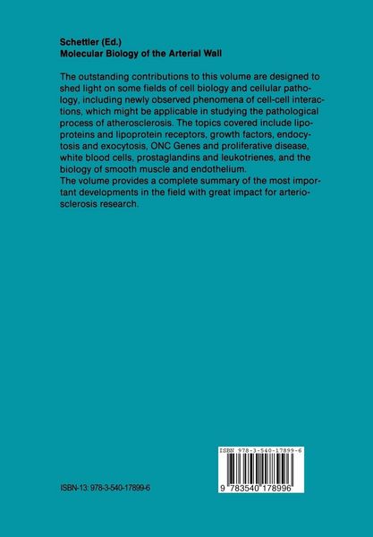 Produktbild: Molecular Biology of the Arterial Wall
