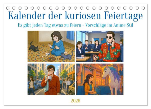 Kalender der kuriosen Feiertage (Tischkalender 2026 DIN A5 quer), CALVENDO Monatskalender