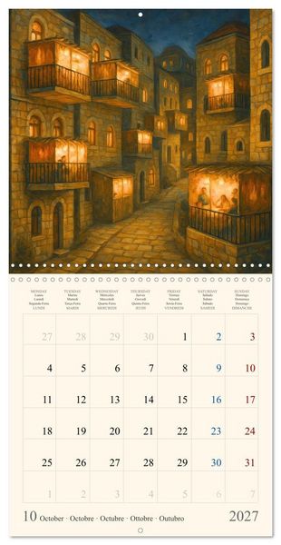 Produktbild: A Year of Jewish Life &ndash; Festivals and Traditions (Wall Calendar 2027 12 &times; 12 Inch) CALVENDO 12 Month Wall Calendar