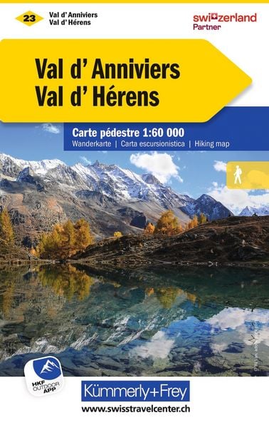 Produktbild: K&uuml;mmerly+Frey Wanderkarte 23 Val d'Anniviers, Val d'H&eacute;rens 1:60.000