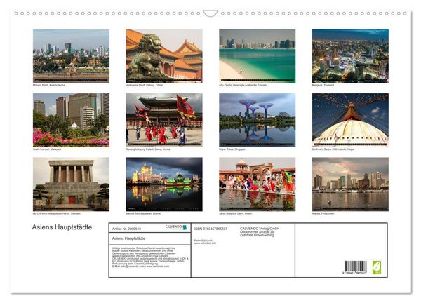 Produktbild: Asiens Hauptst&auml;dte (Wandkalender 2026 DIN A2 quer), CALVENDO Monatskalender