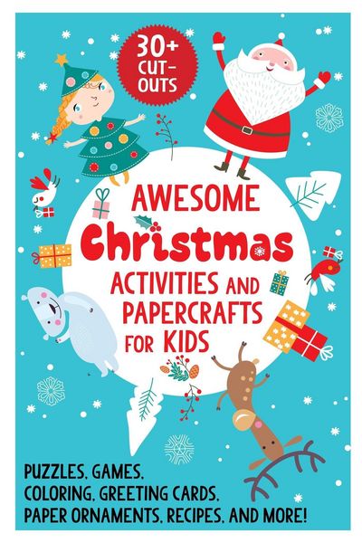 Produktbild: Awesome Christmas Activities and Papercrafts for Kids: Puzzles, Games, Coloring, Greeting Cards, Paper Ornaments, Recipes, and More!
