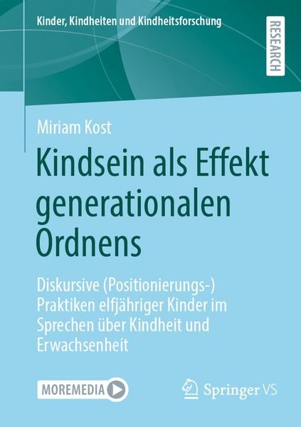 Kindsein als Effekt generationalen Ordnens, Taschenbuch von Miriam Kost, Springer Fachmedien Wiesbaden GmbH, 978-3-658-48751-5