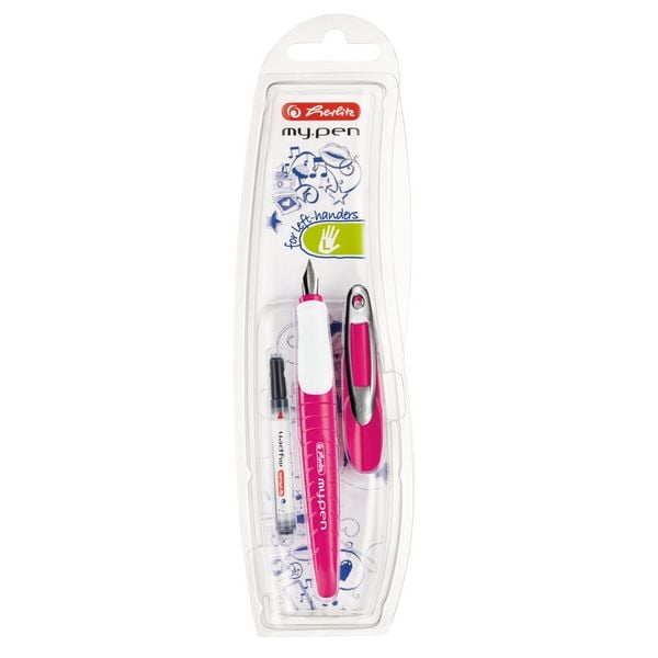 Produktbild: herlitz Schulf&uuml;llhalter my.pen L pink/wei&szlig; Folienetui