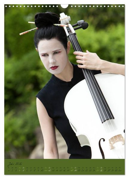 Produktbild: Wei&szlig;es Cello auf Reisen (Wandkalender 2026 DIN A3 hoch), CALVENDO Monatskalender