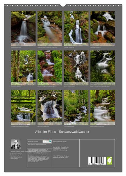 Produktbild: Alles im Fluss - Schwarzwaldwasser (hochwertiger Premium Wandkalender 2026 DIN A2 hoch), Kunstdruck in Hochglanz