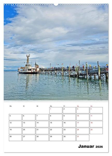 Produktbild: Bodenseeradweg - Auf dem Bodensee durch 3 L&auml;nder (Wandkalender 2026 DIN A2 hoch), CALVENDO Monatskalender
