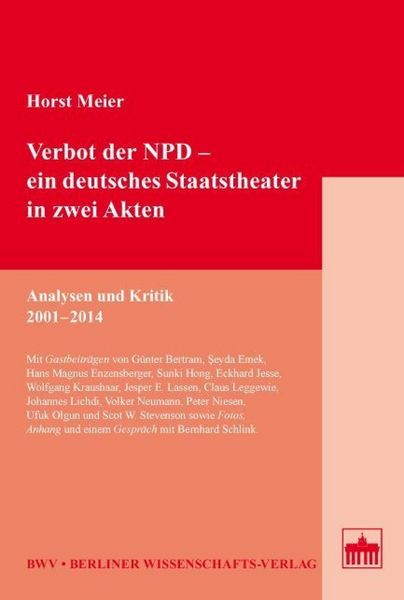 Produktbild: Verbot der NPD - ein deutsches Staatstheater in zwei Akten