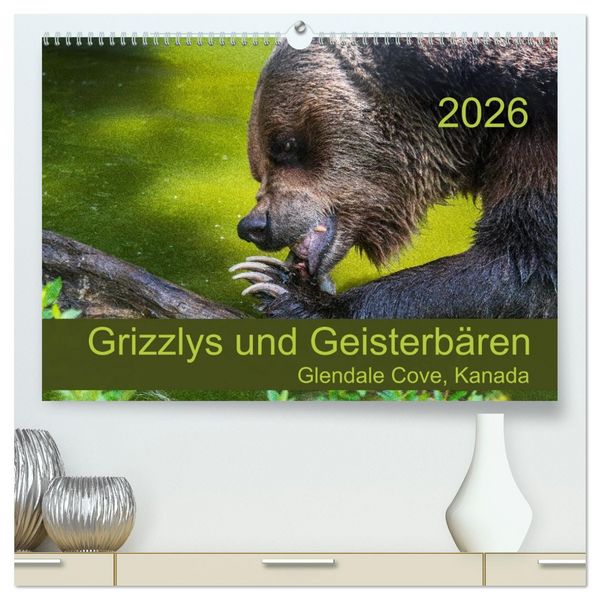 Produktbild: Grizzlys und Geisterb&auml;ren - Glendale Cove, Kanada (hochwertiger Premium Wandkalender 2026 DIN A2 quer), Kunstdruck in Hochglanz