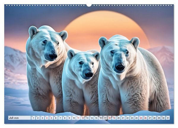 Produktbild: Im magischen Land der Eisb&auml;ren (hochwertiger Premium Wandkalender 2026 DIN A2 quer), Kunstdruck in Hochglanz