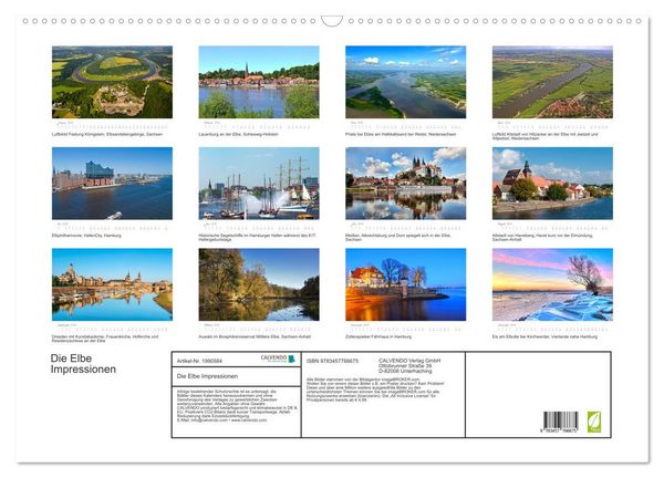 Produktbild: Die Elbe Impressionen (Wandkalender 2026 DIN A2 quer), CALVENDO Monatskalender