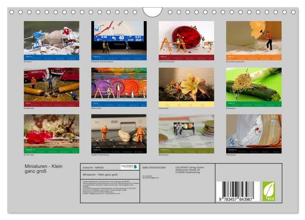Produktbild: Miniaturen - Klein ganz gro&szlig; (Wandkalender 2026 DIN A4 quer), CALVENDO Monatskalender