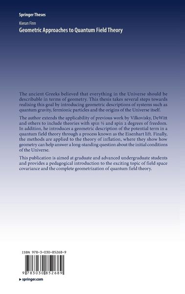 Produktbild: Geometric Approaches to Quantum Field Theory