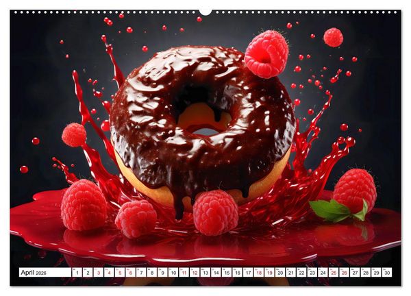 Produktbild: Bunte Donut-Tr&auml;ume - Himmlischer Geschmack aus Krapfenteig (hochwertiger Premium Wandkalender 2026 DIN A2 quer), Kunstdruck in Hochglanz