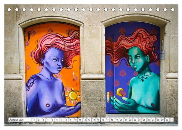 Produktbild: Graffiti: Die Kunst der Stra&szlig;e (Tischkalender 2026 DIN A5 quer), CALVENDO Monatskalender