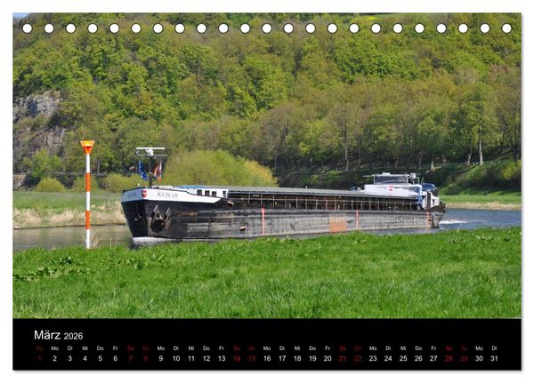 Produktbild: Schiffe auf der Oberweser (Tischkalender 2026 DIN A5 quer), CALVENDO Monatskalender