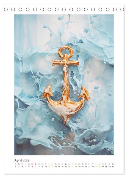 Produktbild: Maritime Kunst (Tischkalender 2026 DIN A5 hoch), CALVENDO Monatskalender