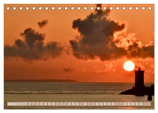 Produktbild: Couchers de soleil sur Kermorvan (Calendrier de bureau 2026 DIN A5 vertical), CALVENDO calendrier mensuel