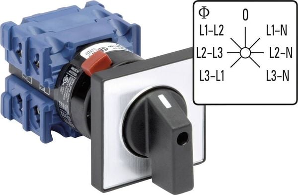 Kraus & Naimer CH10.A007.FT2.F785 Voltmeter Umschalter 360° Grau, Schwarz 1St.