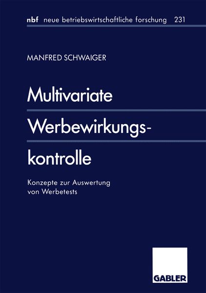 Produktbild: Multivariate Werbewirkungskontrolle