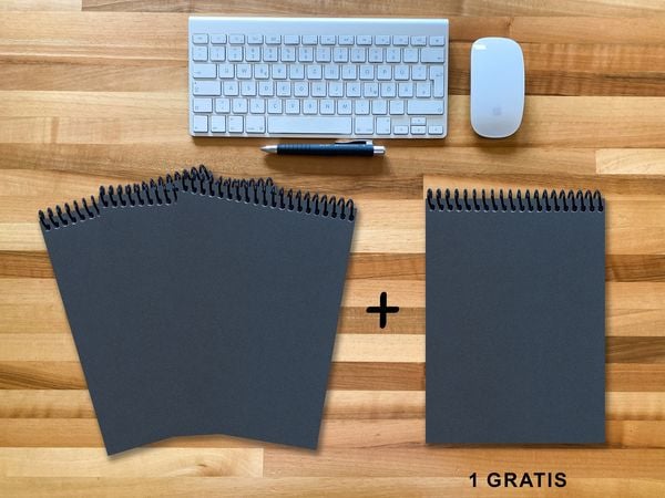 Produktbild: A 4 Notizblock - Set, 3+1 gratis, Luxury 80 Seiten BLAU NEW LAPISLAZULI GLITTER-OPTIK, liniert