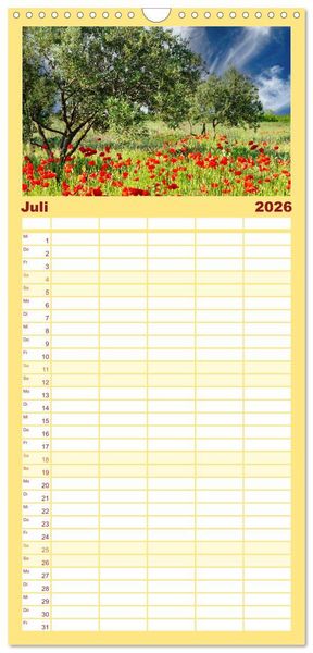 Produktbild: Familienplaner 2026 - Provence. Licht und Lebensfreude mit 5 Spalten (Wandkalender, 21 x 45 cm) CALVENDO