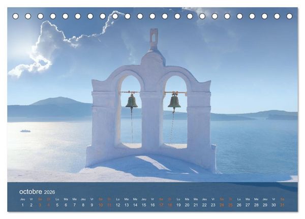 Produktbild: Santorin - La Magie des Cyclades (Calendrier de bureau 2026 DIN A5 vertical), CALVENDO calendrier mensuel