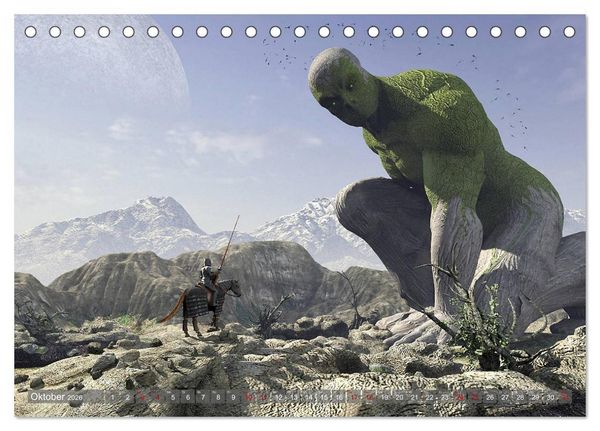 Produktbild: Helden, Drachen und Magie (Tischkalender 2026 DIN A5 quer), CALVENDO Monatskalender