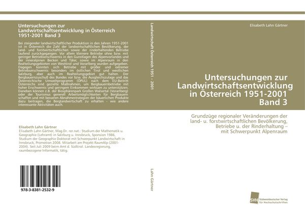 Produktbild: Untersuchungen zur Landwirtschaftsentwicklung in &Ouml;sterreich 1951-2001 Band 3