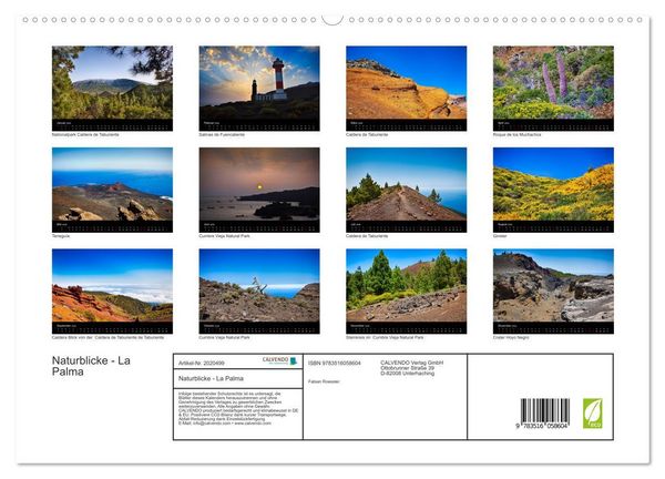 Produktbild: Naturblicke - La Palma (hochwertiger Premium Wandkalender 2026 DIN A2 quer), Kunstdruck in Hochglanz