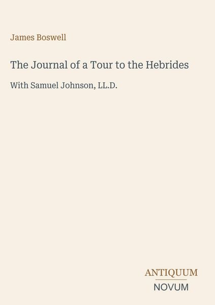 Produktbild: The Journal of a Tour to the Hebrides