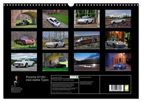 Produktbild: Porsche 911SC - zwei starke Typen (Wandkalender 2026 DIN A3 quer), CALVENDO Monatskalender