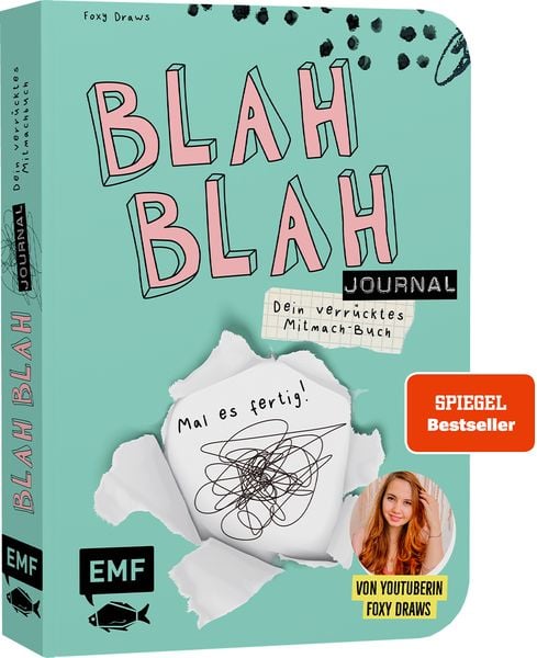 Produktbild: Blah Blah Journal &ndash; Dein verr&uuml;cktes Mitmach-Buch &ndash; Mal es fertig! Von YouTuberin Foxy Draws