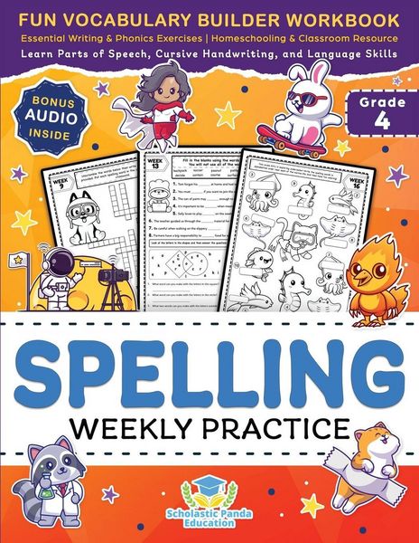Produktbild: Spelling Weekly Practice for 4th Grade