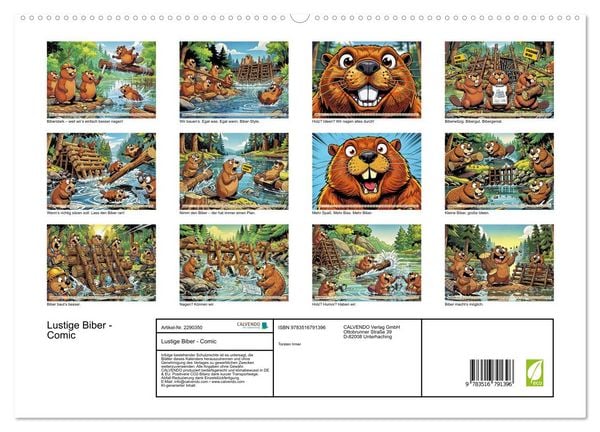 Produktbild: Lustige Biber - Comic (hochwertiger Premium Wandkalender 2027 DIN A2 quer), Kunstdruck in Hochglanz