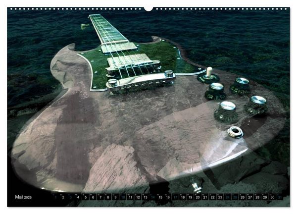 Produktbild: Mystische Gitarren (Wandkalender 2026 DIN A2 quer), CALVENDO Monatskalender