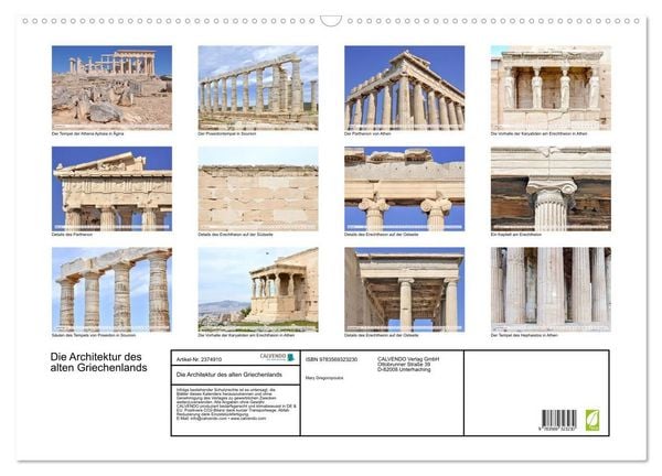 Produktbild: Die Architektur des alten Griechenlands (Wandkalender 2027 DIN A2 quer), CALVENDO Monatskalender