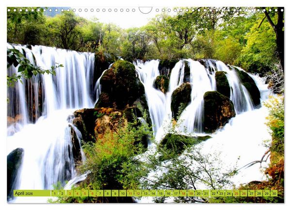 Produktbild: Die magischen Gew&auml;sser von Jiuzhaigou und Huanglong (Wandkalender 2026 DIN A3 quer), CALVENDO Monatskalender